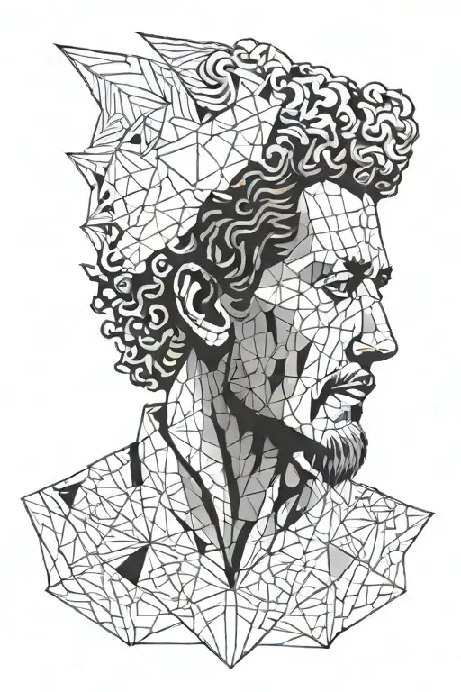 Marcus Aurelius Face Morphing Half Skeleton Stoicism