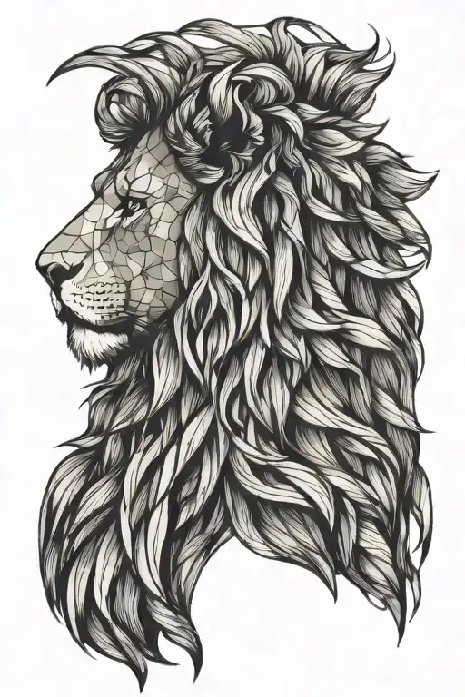 Lion In Profile Hair For Gothic