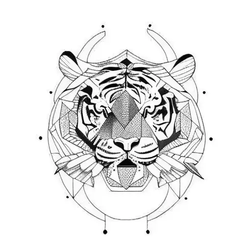 Shoulder Combining Feather And Tiger