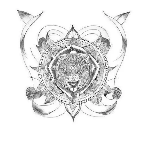 Geomatic Tattoo With Some Hindu Elements
