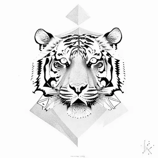 Tiger With One Girl Eye