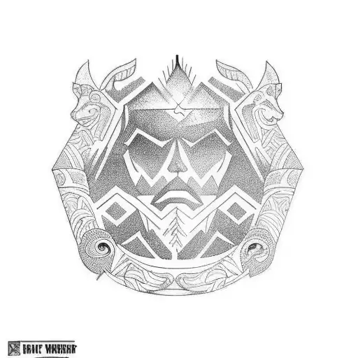 Upper Arm Bracelet Tattoo Rainforest-themed With Pre-hispanic Filipino Warrior Symbols