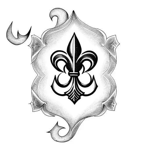 Fleur De Lis With Fishing Imposed
