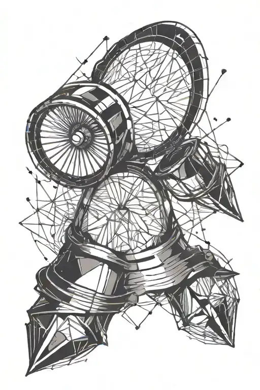 Bullet Through A Broken Bell Minimalist Sketch