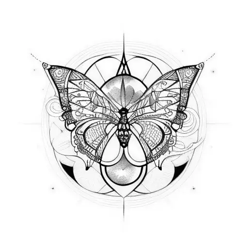 Night Butterfly And Moon