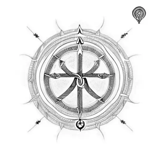 Shiva Trident Connected To Om Connected To Unalome Connected To Arrow Ending