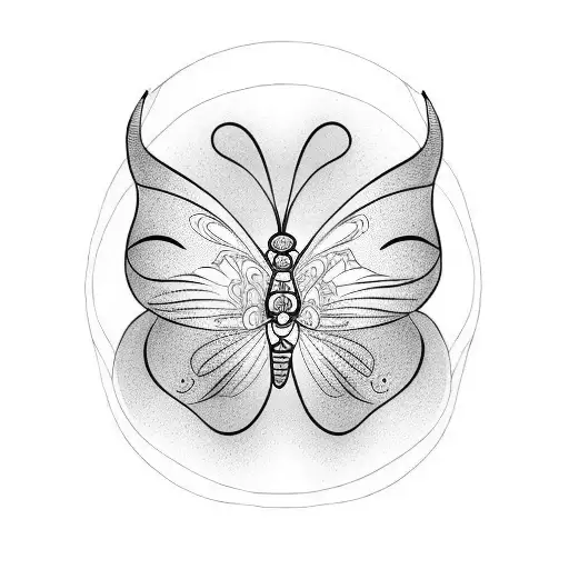 Butterfly Coming Out Of A Feather