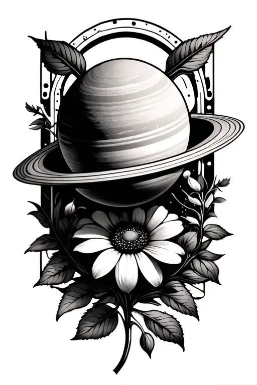 Saturn And Flower Of Lis