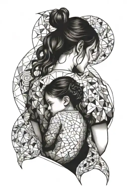 An Image From Behind A Mother Holding Her Daughter With A Tribute To Her Children She Lostv