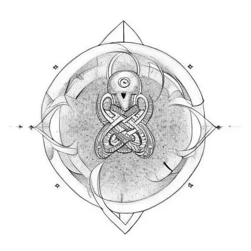 A Semicolon Mixed With The Infinity Sign With A Thin Line Piercing It