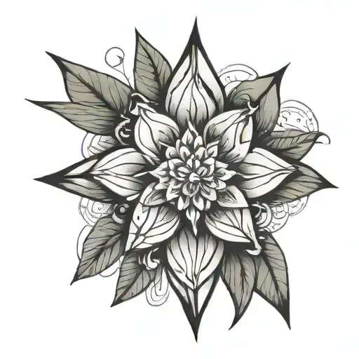 Half Jasmine Flower And Half Sun