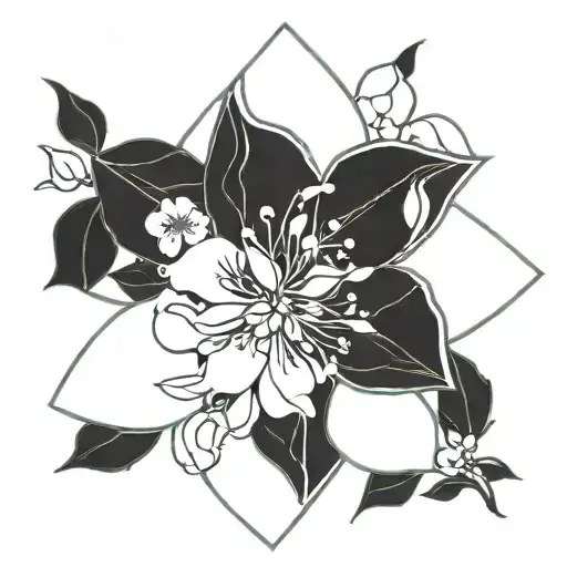 Half Jasmine Flower And Half Sun