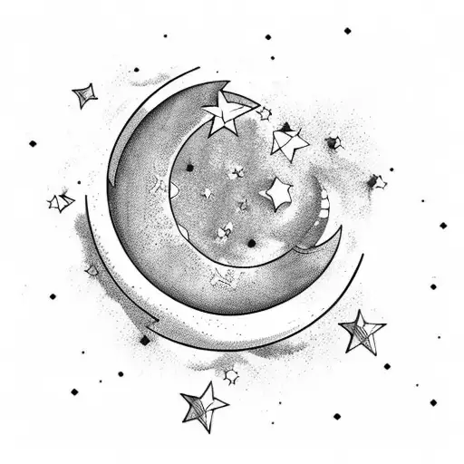 Crescent Moon And Stars
