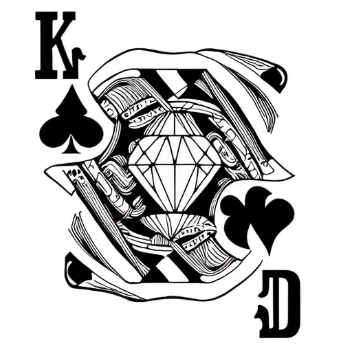 Queen Of Spades Symbol Intertwined With A Diamond And Words Domme