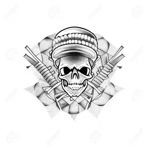 Skull With Ribs Half Sleeve