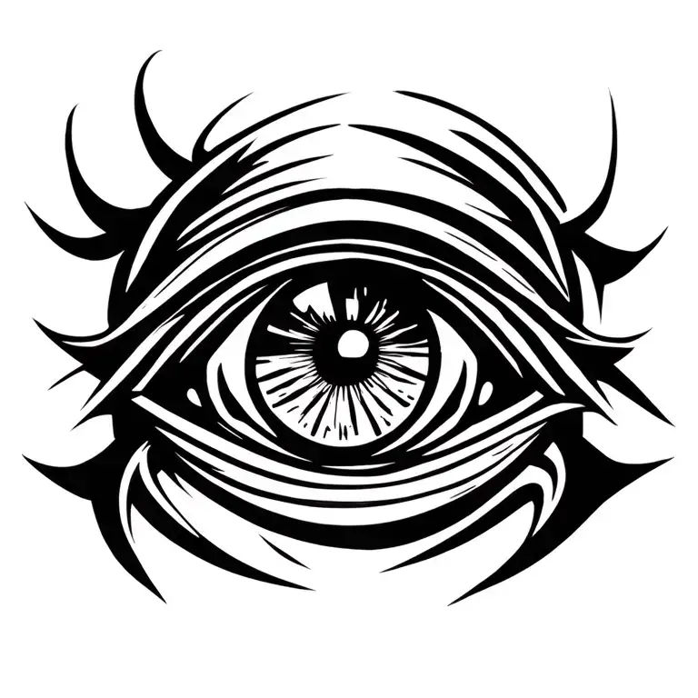Men Evil Eye Chest Tattoo Design