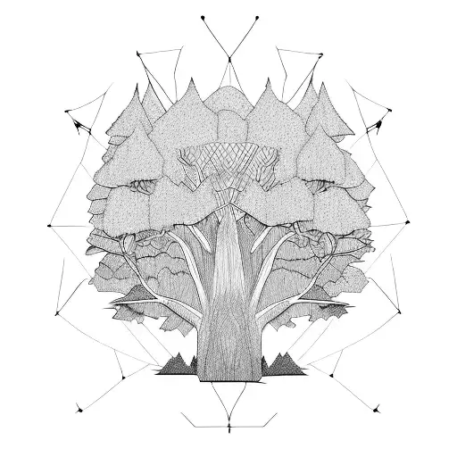 Tent Mountain Sunset Tree