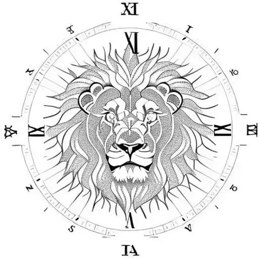 Rose Lion Compass Bear Clock