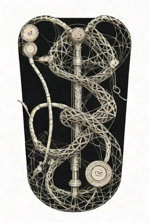 Caduseus And Stethoscope Forming The Shape