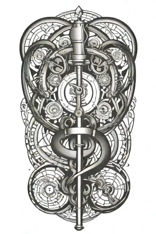 Caduseus And Stethoscope Forming The Shape Surrounded