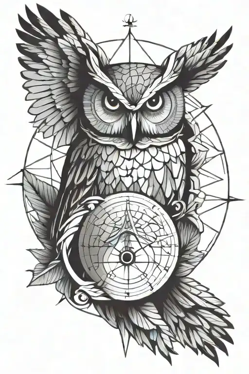 Owl Compass Rose
