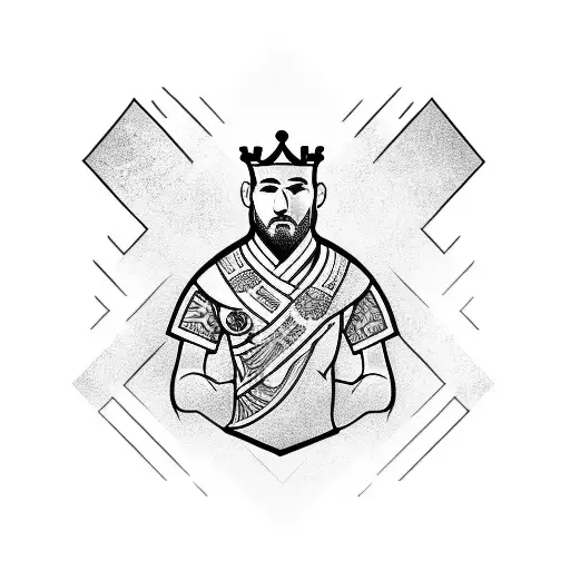 King Chess Piece With Brazilian Jiu-jitsu Black Belt