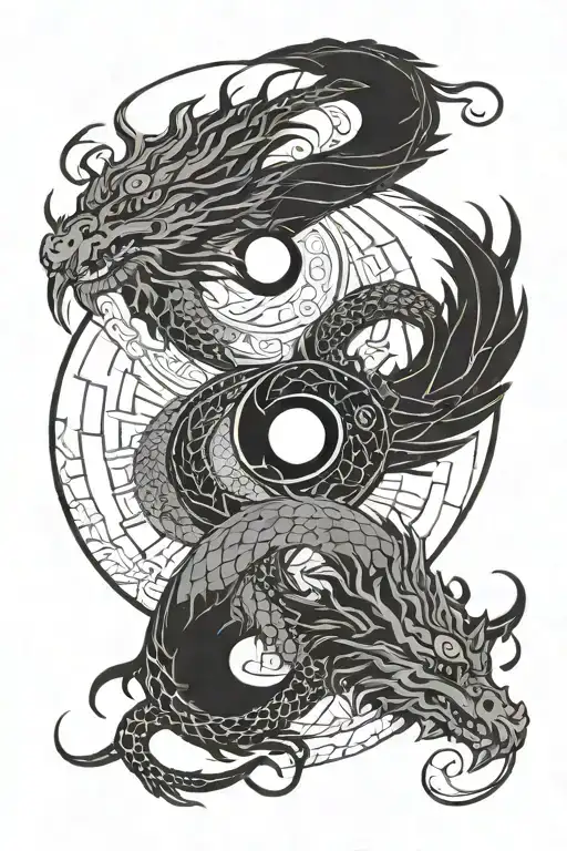 Yin Yang With Dragon
