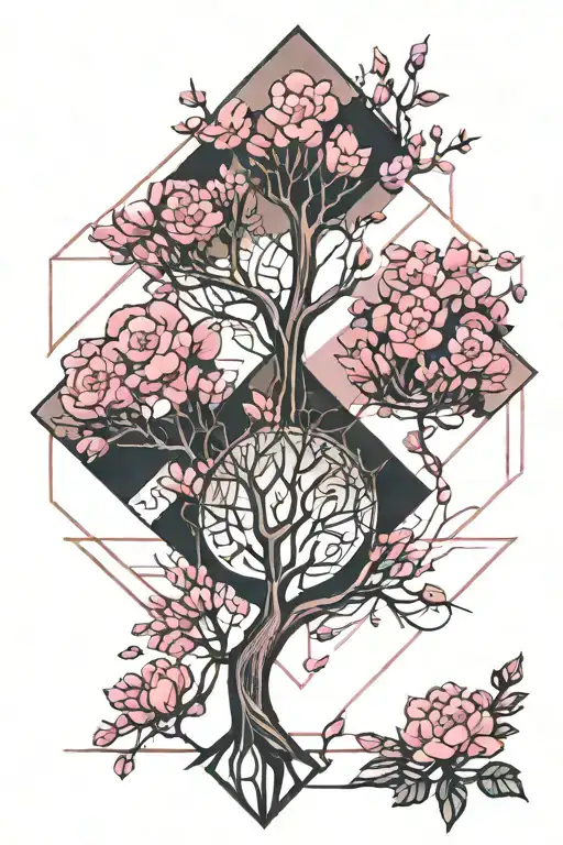 Tree With Pink Flowers Blooming