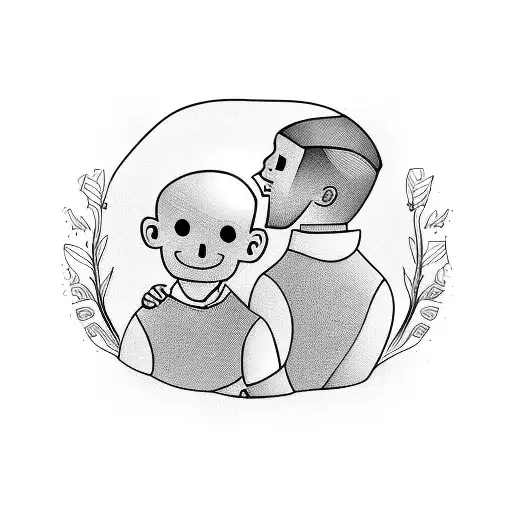 Father With Two Boys In Love