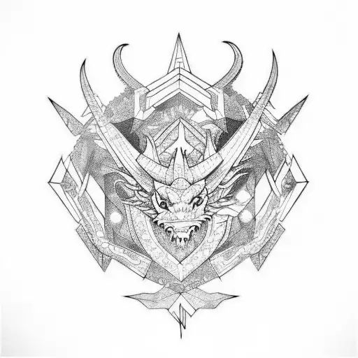 Left Side Dragon And Right Side Taurus