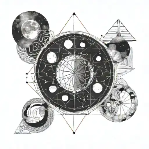 Moon Phases Geometry Universe Inside