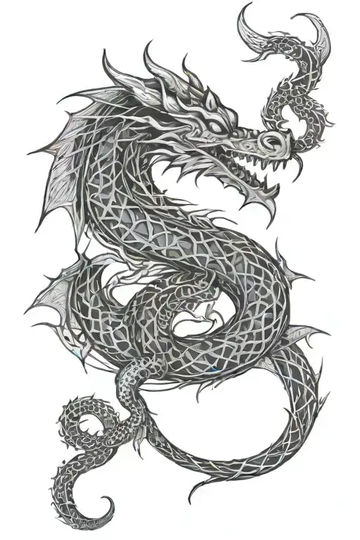 Dragon And Zodiac Sign Aquarius