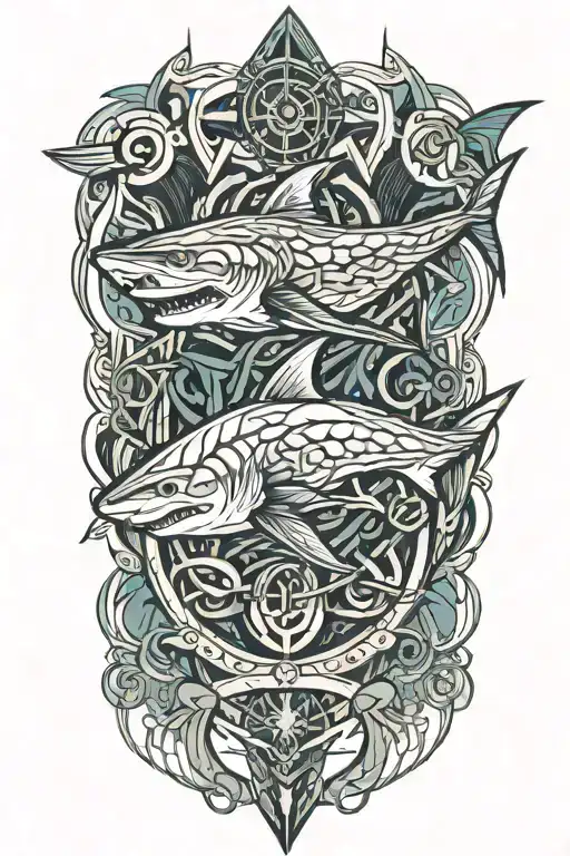 Chained Shark With Lightning