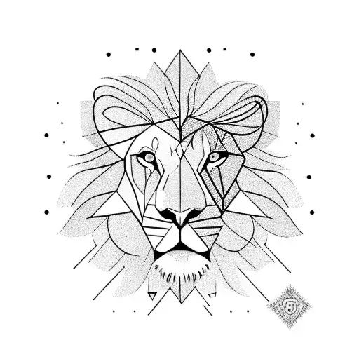 Lion In Triangle With Lady