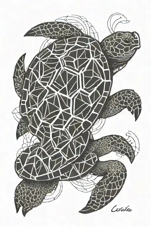 A Turtle With An Island On Its Shell