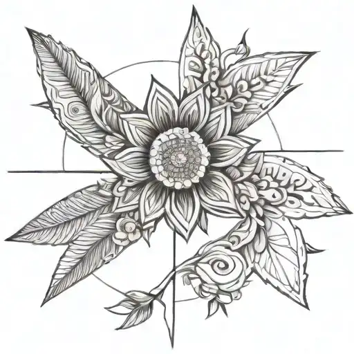 Flower And A Sun Represting Motherhood