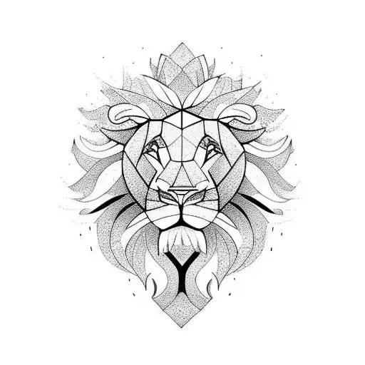 Half Lion Face Beside Half Elephant Face