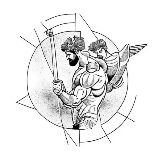 Greek God Atlas Holding Universe On His Shoulder