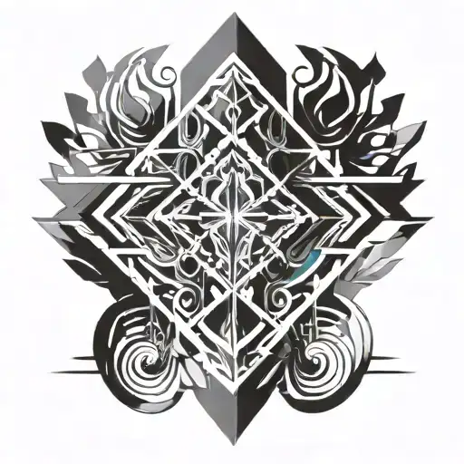 Tattoo Design From 2 Abstract Grunge Brush Lines