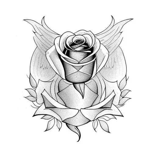 Rose With Angel Wings