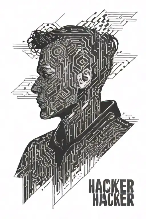 Hacker With Computer Code Flowing