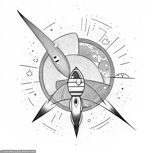 Rocket With A Background Of Space