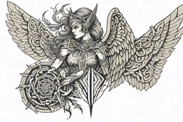 A Damaged Valkyrie With Opened Wing