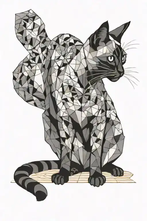 Siamese Cat Full Body With Front Paw Outstretched As If Scratching Or Playing