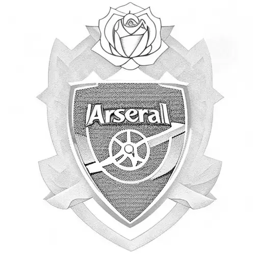 Arsenal Football Crest With Roses