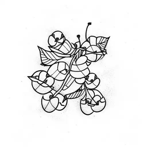 Cherries Striped Black And Red