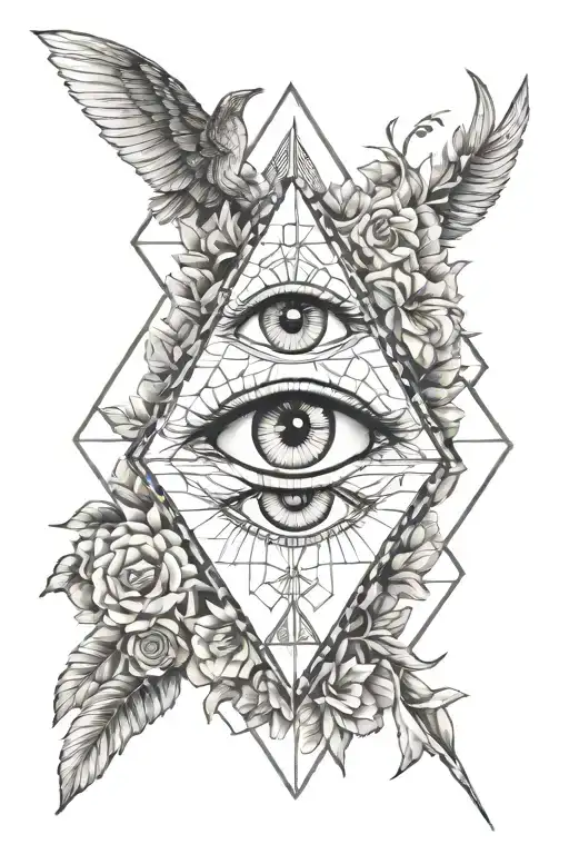 Women Guns Eye Triangle Digital Square Hexagon Nature Mysterious Tattoo Greek Gods