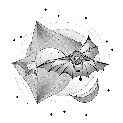 Bats Flying Across A Small Moon