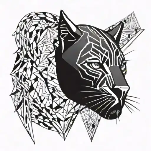 Black Panther Face Surrounded