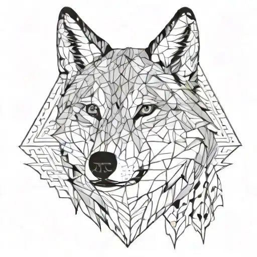 Wolf Dog With Features Of Athena With An Owl In Her